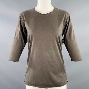 ATTACHMENT Size S Grey Charcoal Cotton Blend 3/4 Sleeves Casual Top